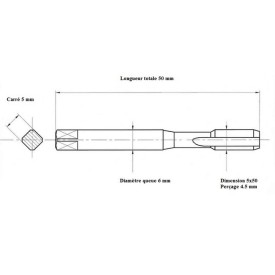 Jeu 2 tarauds métrique fin 5x50