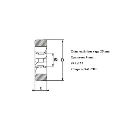 Filière métrique 8x125 GAUCHE