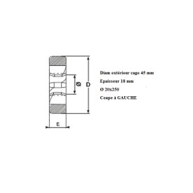 Filière métrique 20x250 GAUCHE
