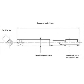 Jeu 2 tarauds métrique fin 27x150