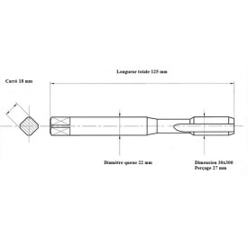 Jeu 2 tarauds métrique fin 30x300