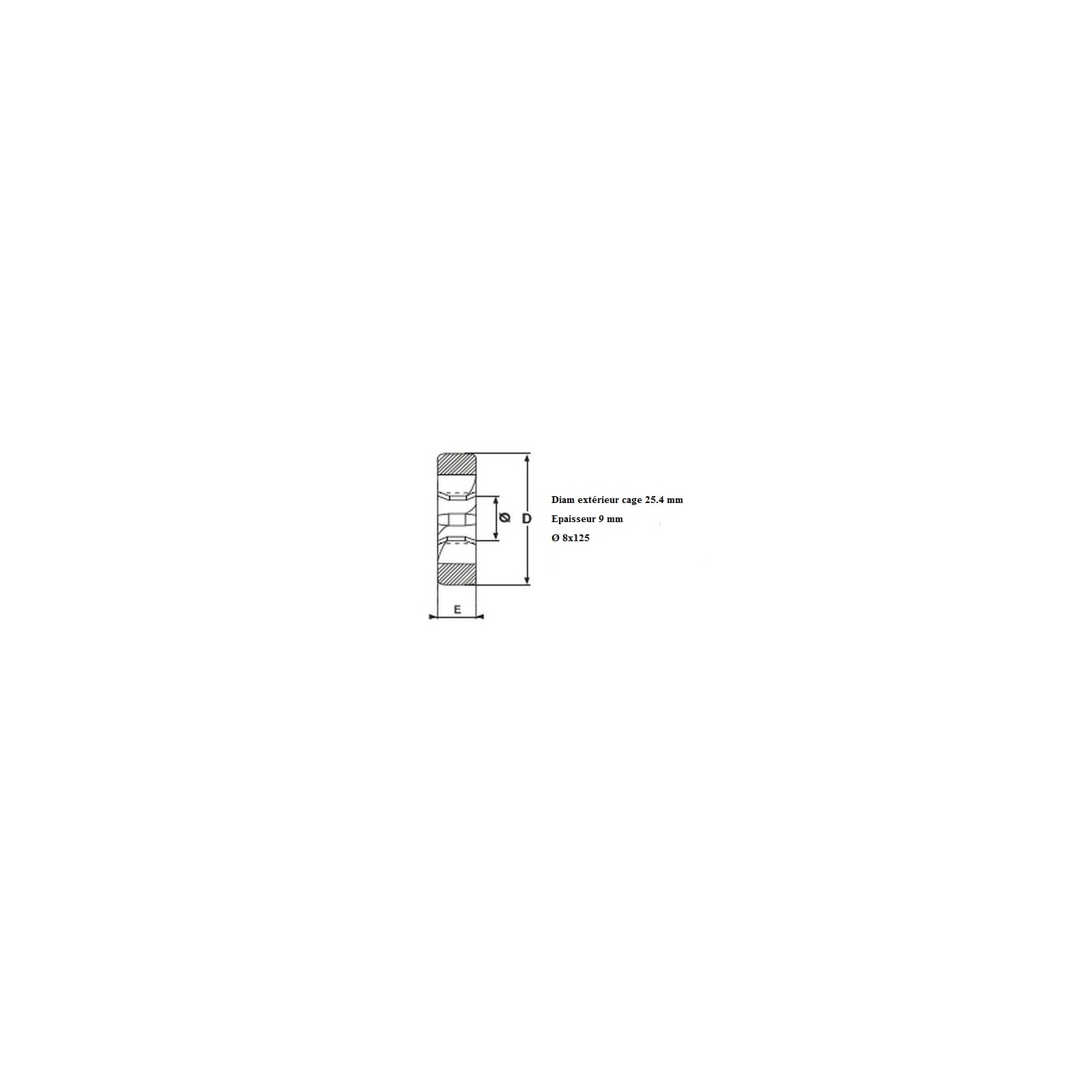 Filiere m11 x 1.50 x 25 metrique pas standard de 11 x 150 cage de 25.4 mm