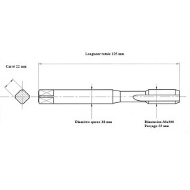 Jeu 2 tarauds métrique fin 36x300