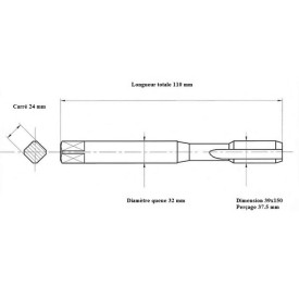 Jeu 2 tarauds métrique fin 39x150