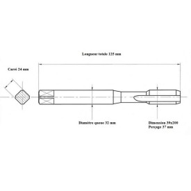Jeu 2 tarauds métrique fin 39x200
