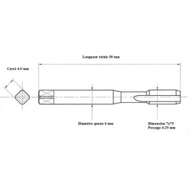 Jeu 2 tarauds métrique fin 7x75