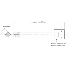 Rallonge tarauds carré 7.0 mm