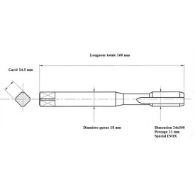 Taraud INOX métrique 24x300
