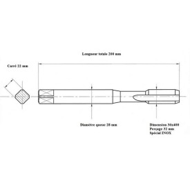 Taraud INOX métrique 36x400