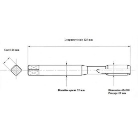 Jeu 2 tarauds métrique fin 42x300