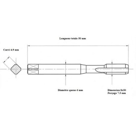 Jeu 2 tarauds métrique fin 8x50
