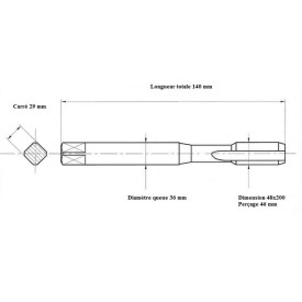 Jeu 2 tarauds métrique fin 48x200
