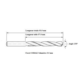 Foret COBALT 5% diamètre 5.5 mm