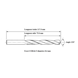 Foret COBALT 5% diamètre 8.4 mm