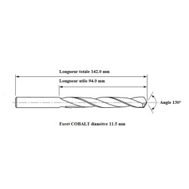 Foret COBALT 5% diam 11.5 mm