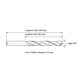 Foret COBALT 5% diam 13.5 mm
