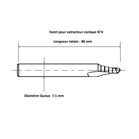 Foret extracteur conique N°4