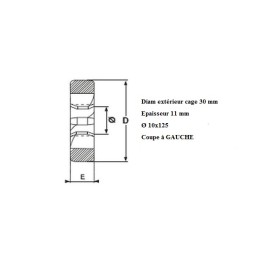 Filière pas métrique fin 10x125 GAUCHE