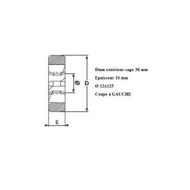 Filière pas métrique fin 12x125 GAUCHE