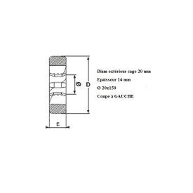 Filière pas métrique fin 20x150 GAUCHE