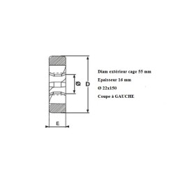 Filière métrique fin 22x150 GAUCHE