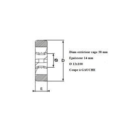 Filière métrique fin 12x100 GAUCHE