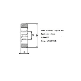 Filière métrique fin 14x125 GAUCHE