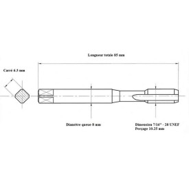 Taraud machine 7/16" - 28 UNEF
