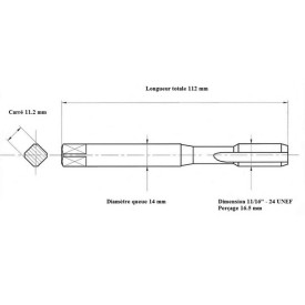 Taraud machine 11/16" - 24 UNEF
