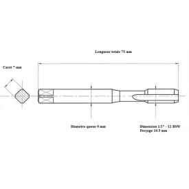 Taraud machine 1/2 " - 12 BSW