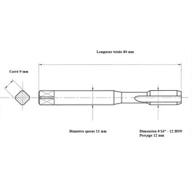Taraud machine 9/16 " - 12 BSW