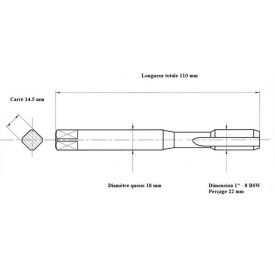 Taraud machine 1 " - 8 BSW