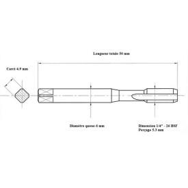 Taraud machine 1/4" - 26 BSF