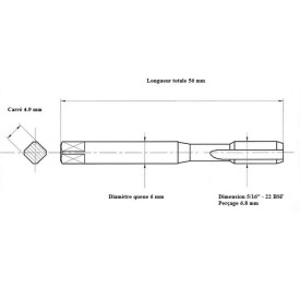 Taraud machine 5/16" - 22 BSF