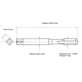 Taraud machine 7/16" - 18 BSF