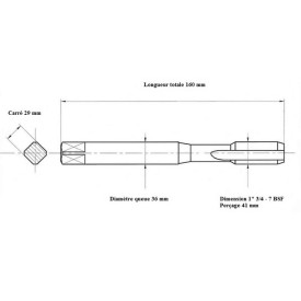 Taraud machine 1"3/4 - 7 BSF