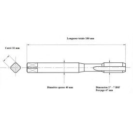 Taraud machine 2" - 7 BSF
