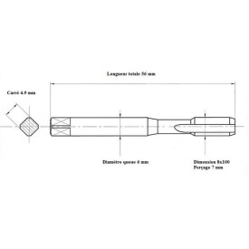 Jeu 2 tarauds métrique fin 8x100