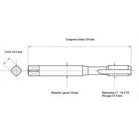 Taraud machine 1" - 14 UNF