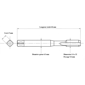 Jeu 3 tarauds 1/4" - 32 UNEF