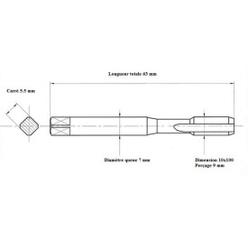 Jeu 2 tarauds métrique fin 10x100