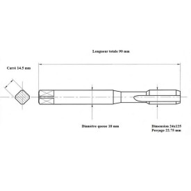 Taraud machine métrique fin 24x125