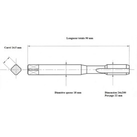 Taraud machine métrique fin 24x200