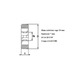 Filière 1/4" 28 UNF GAUCHE