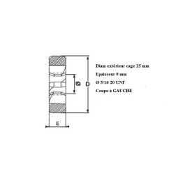 Filière 5/16" - 24 UNF GAUCHE