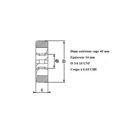 Filière 3/4" - 16 UNF GAUCHE
