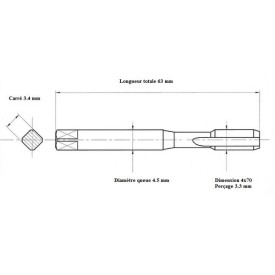 Taraud machine 4x70 - acier dur - 140 kg