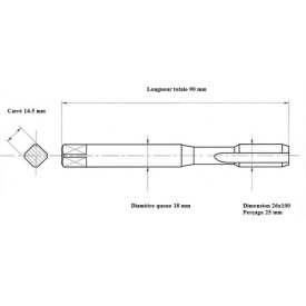 Taraud machine métrique fin 26x100