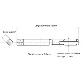 Jeu de tarauds N°3 - 56UNF