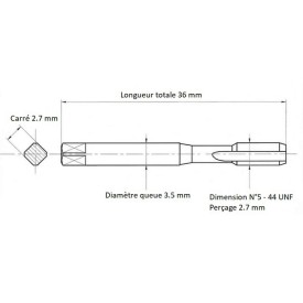 Jeu de tarauds N°5 - 44UNF